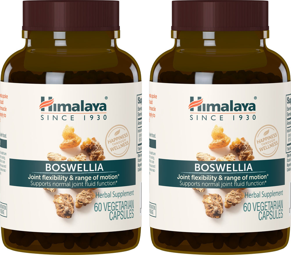 Himalaya Boswellia bottle front promoting joint support and mobility.