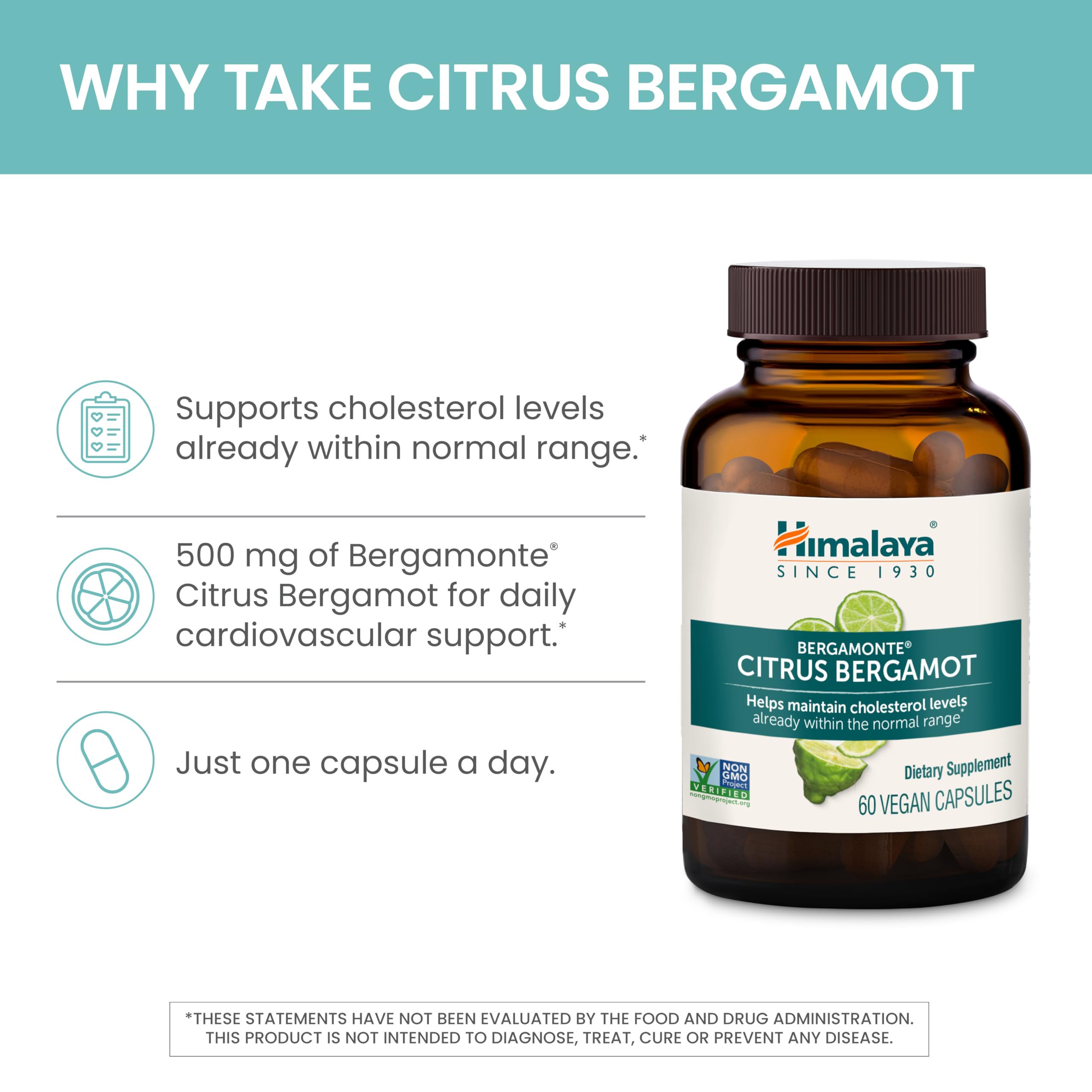 Himalaya Citrus Bergamot label view highlighting Bergamonte extract and flavonoids
