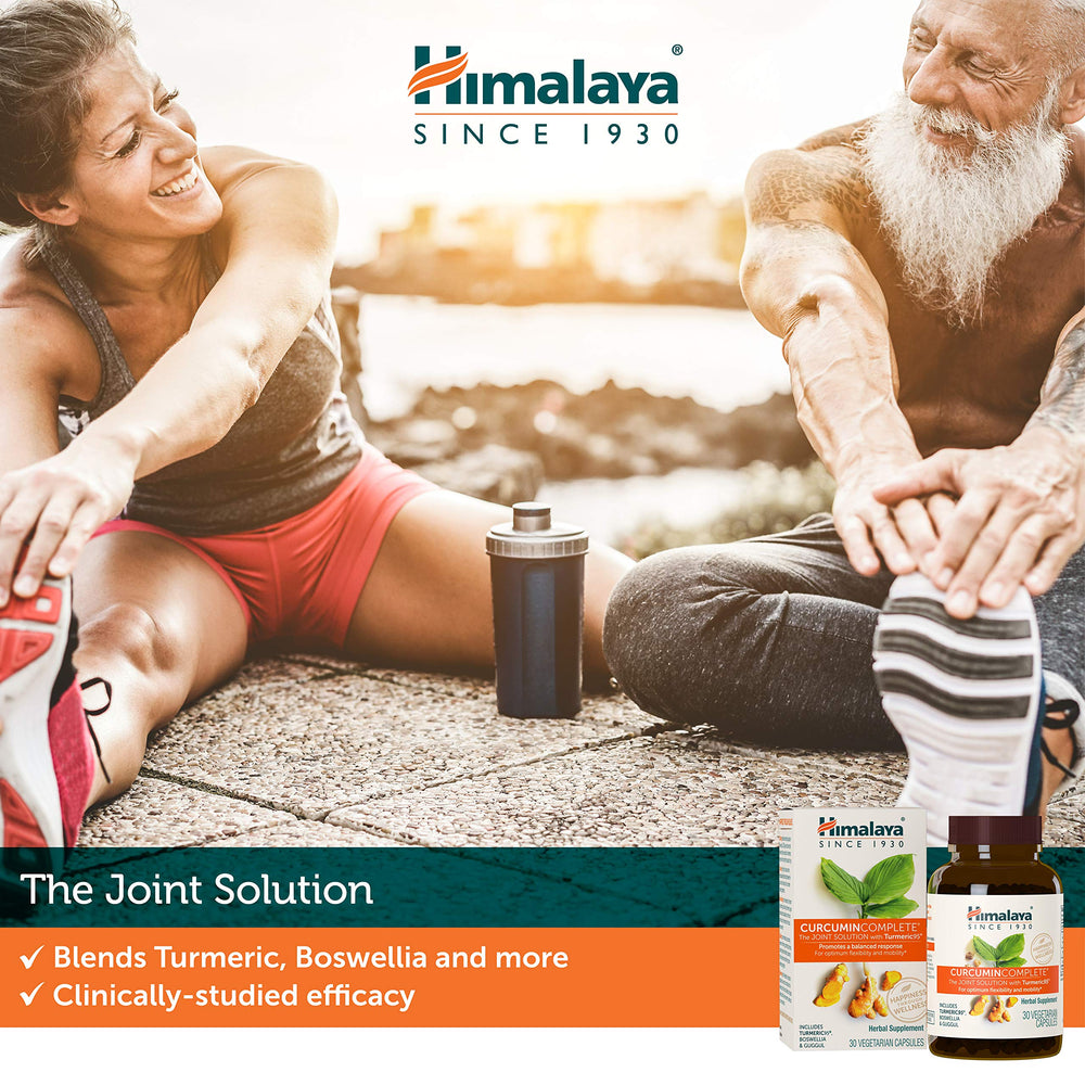 Front packaging of Himalaya Curcumin Complete showing gluten-free and dairy-free notes