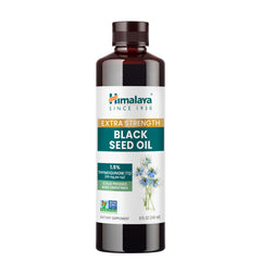 Himalaya Extra Strength Black Seed Oil bottle view, highlighting premium cold-pressed quality for daily wellness.