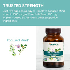 Himalaya Focused Mind bottle close-up showing purity and potency.