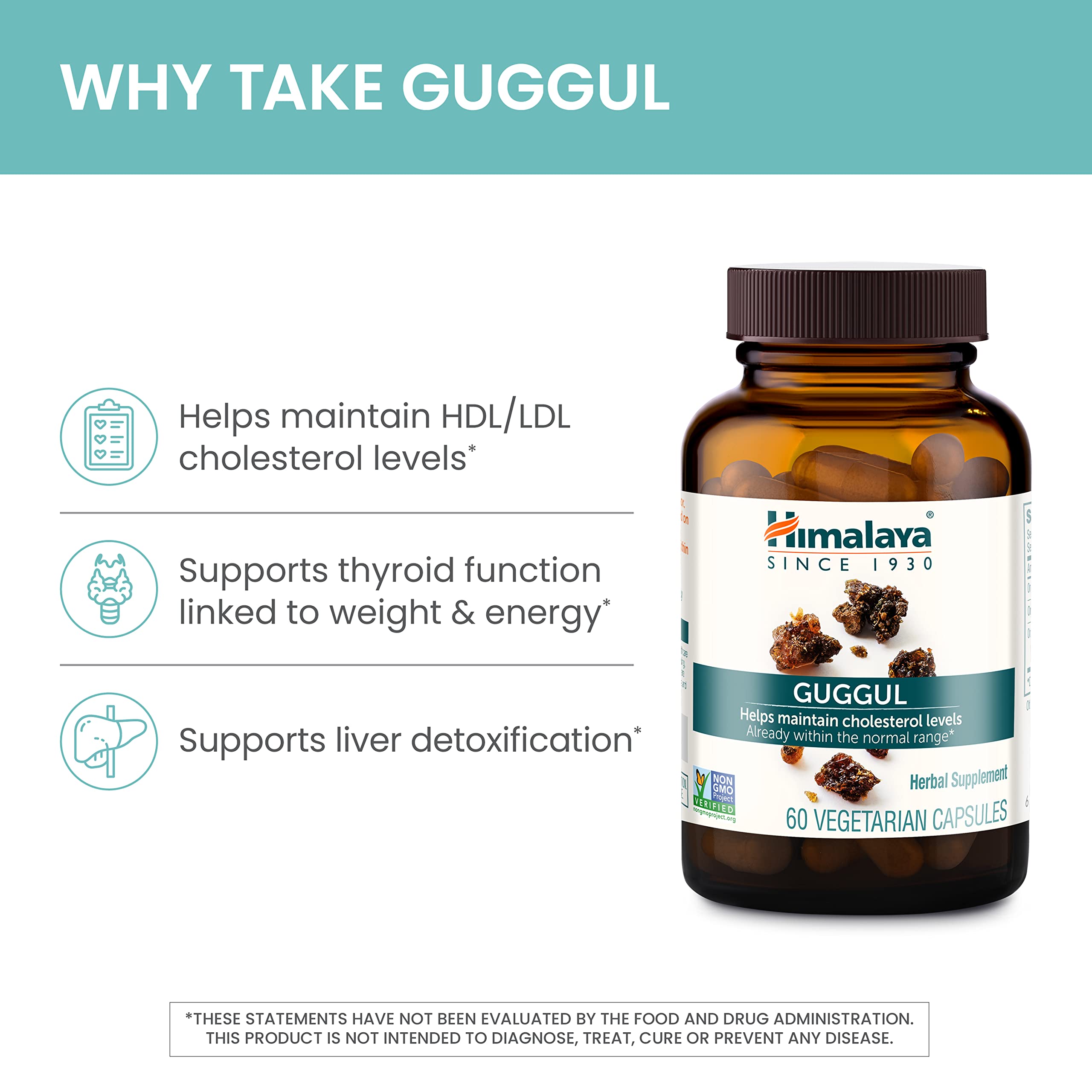 Himalaya Guggul capsules close-up highlighting vegetarian format for daily use