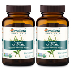Himalaya Gymnema Sylvestre organic bottle label signaling vegan, non-GMO health support