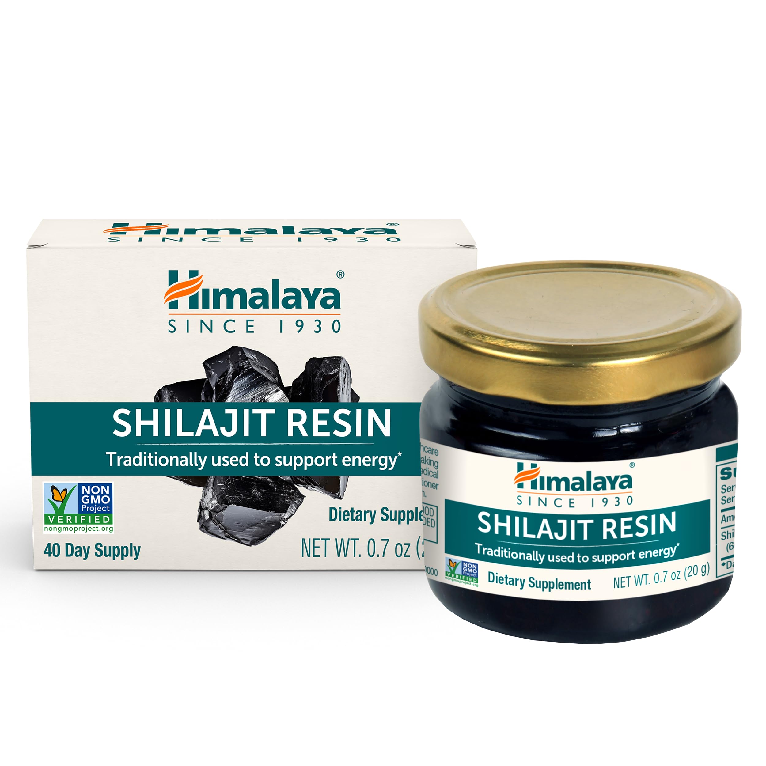 Himalaya Shilajit resin jar shows a compact 20 g jar ideal for energy support rituals.
