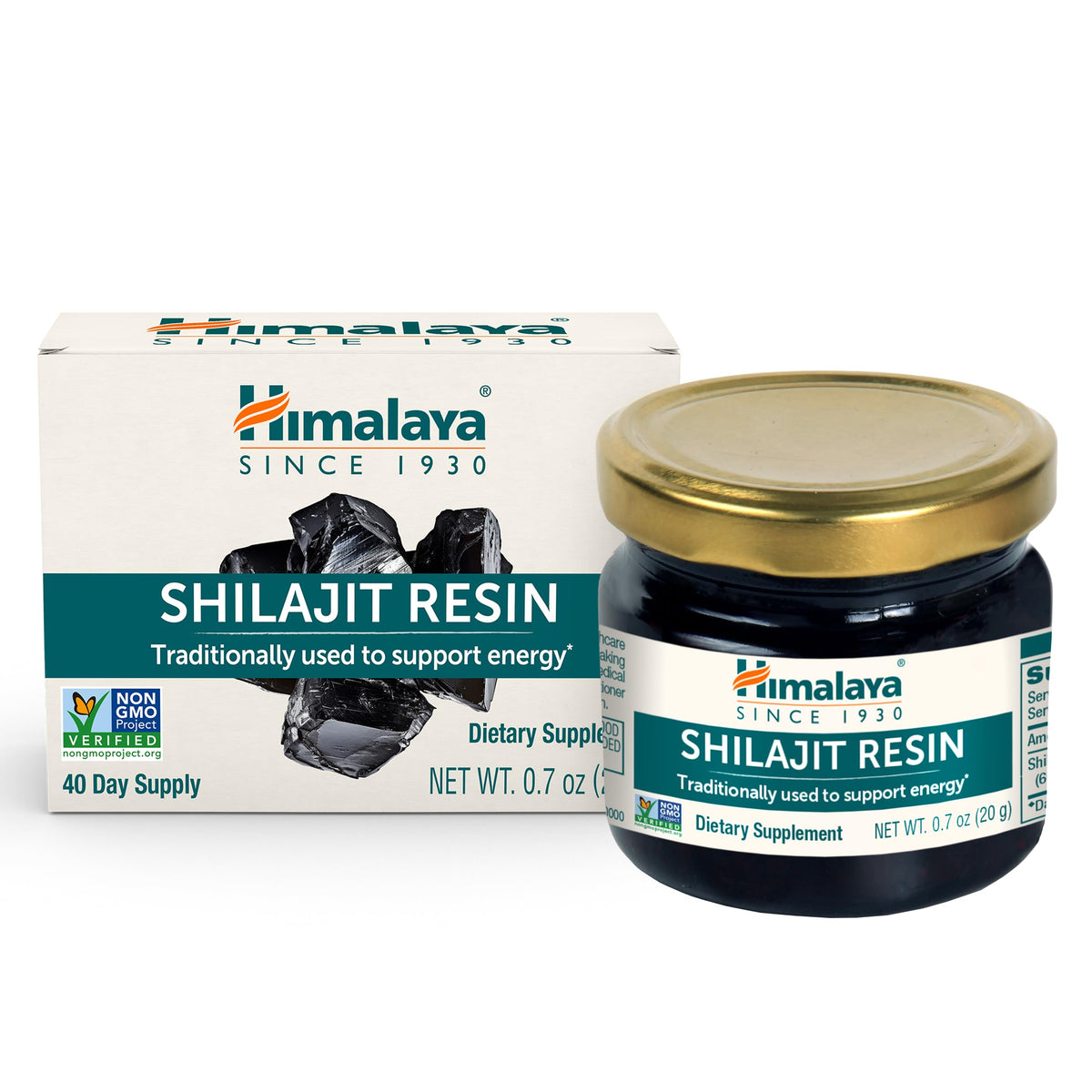 Himalaya Shilajit resin jar shows a compact 20 g jar ideal for energy support rituals.
