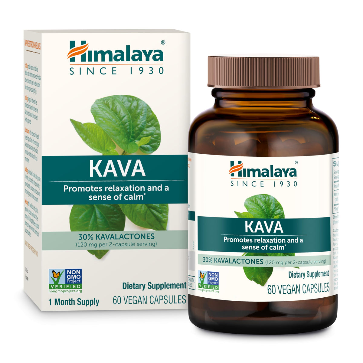 Himalaya Kava capsules in bottle promoting daily relaxation