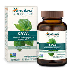 Himalaya Kava capsules in bottle promoting daily relaxation