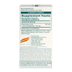Himalaya Kava root extract 400 mg highlighting potency