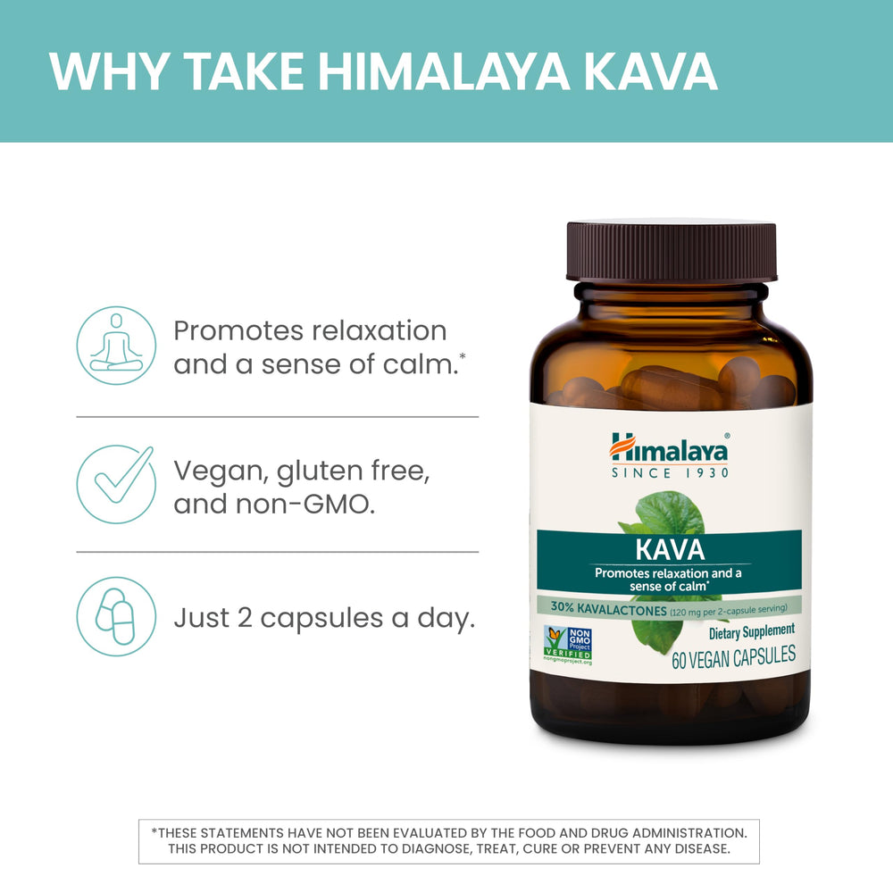 Himalaya Kava vegan and gluten-free capsules for wellness