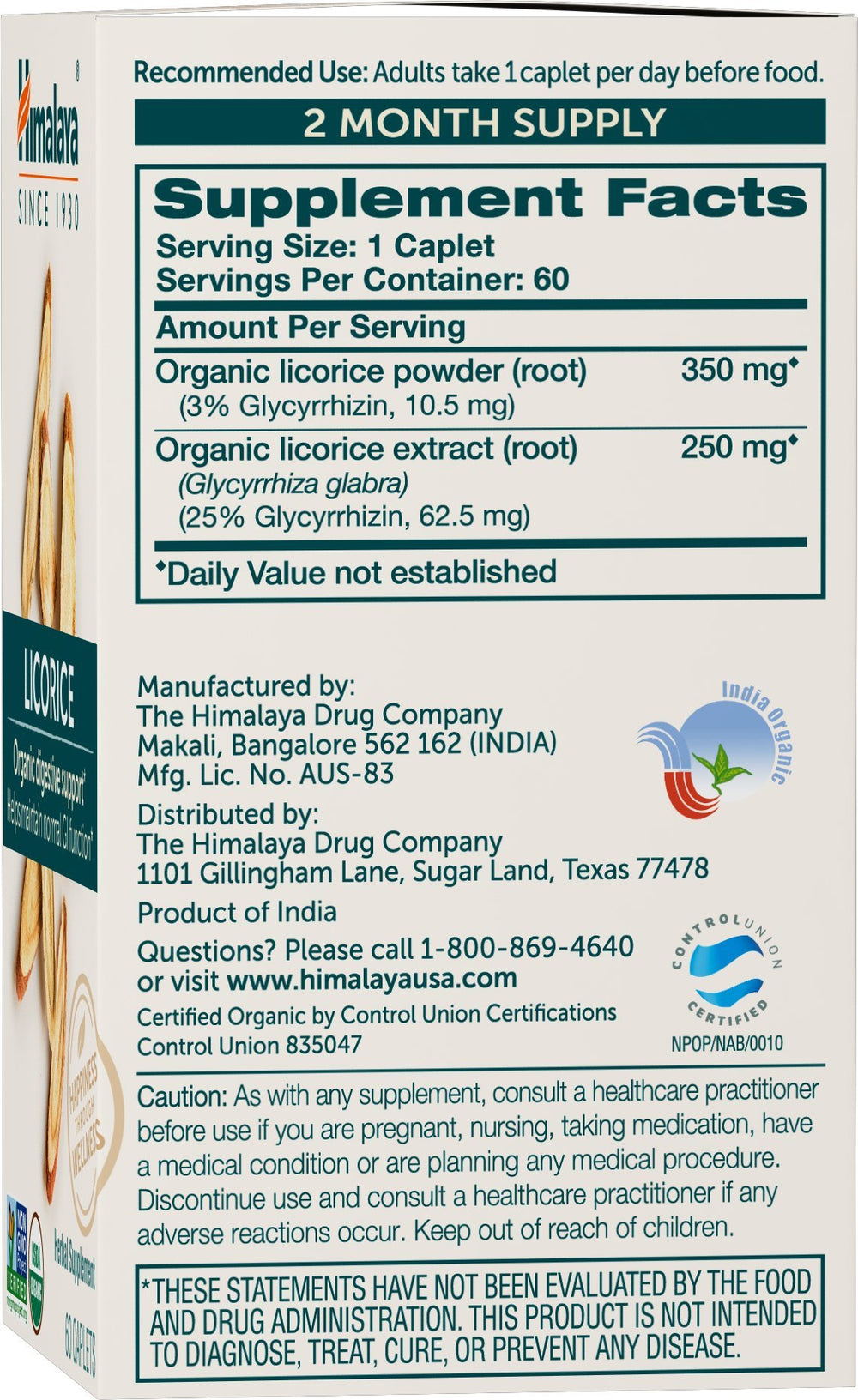 Himalaya Licorice capsules close-up highlighting full-spectrum root blend