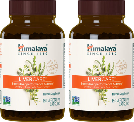 Himalaya LiverCare bottle front shows herbal liver support for daily wellness