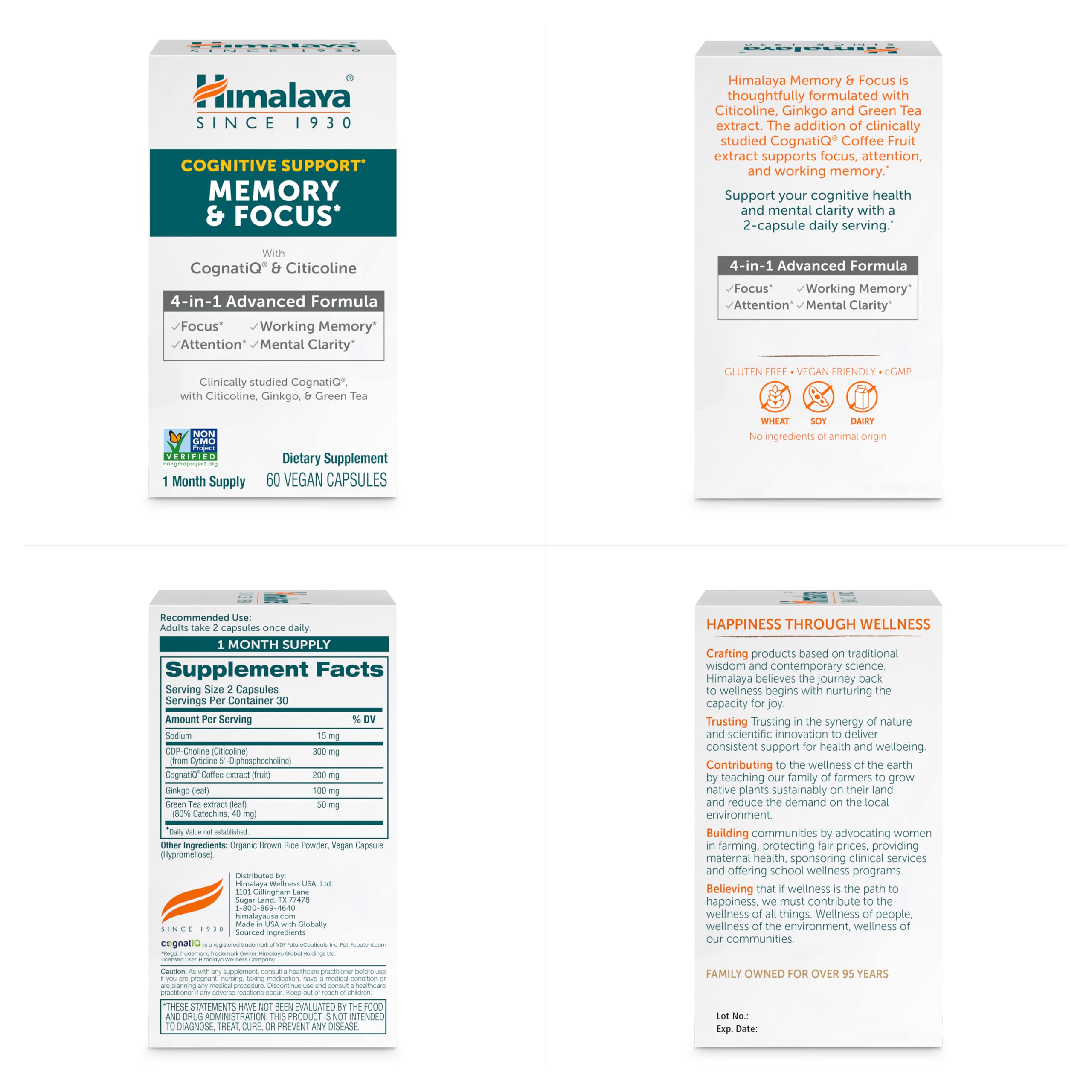 Himalaya Memory & Focus packaging design on display.
