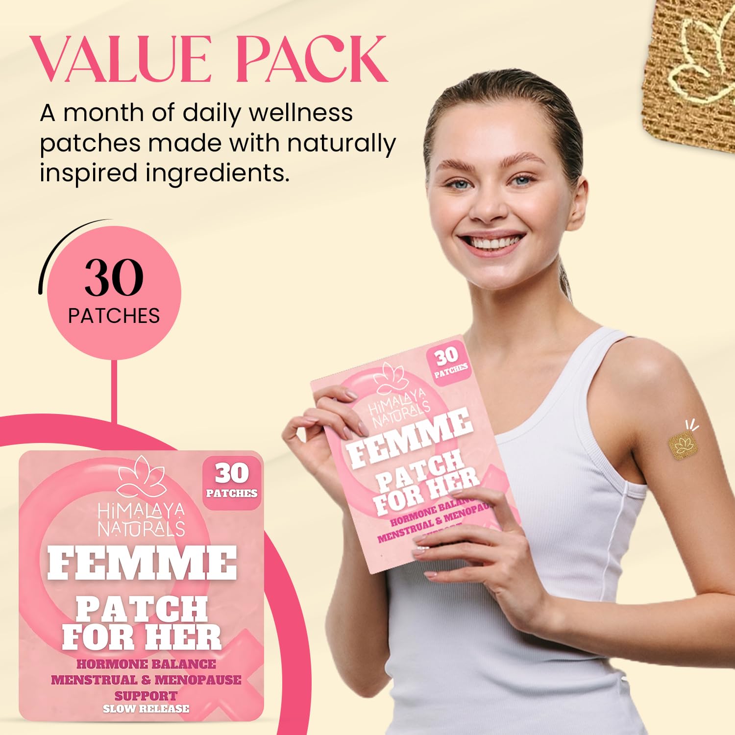 Himalaya Naturals Femme Herbal Patches easy-application moment on forearm