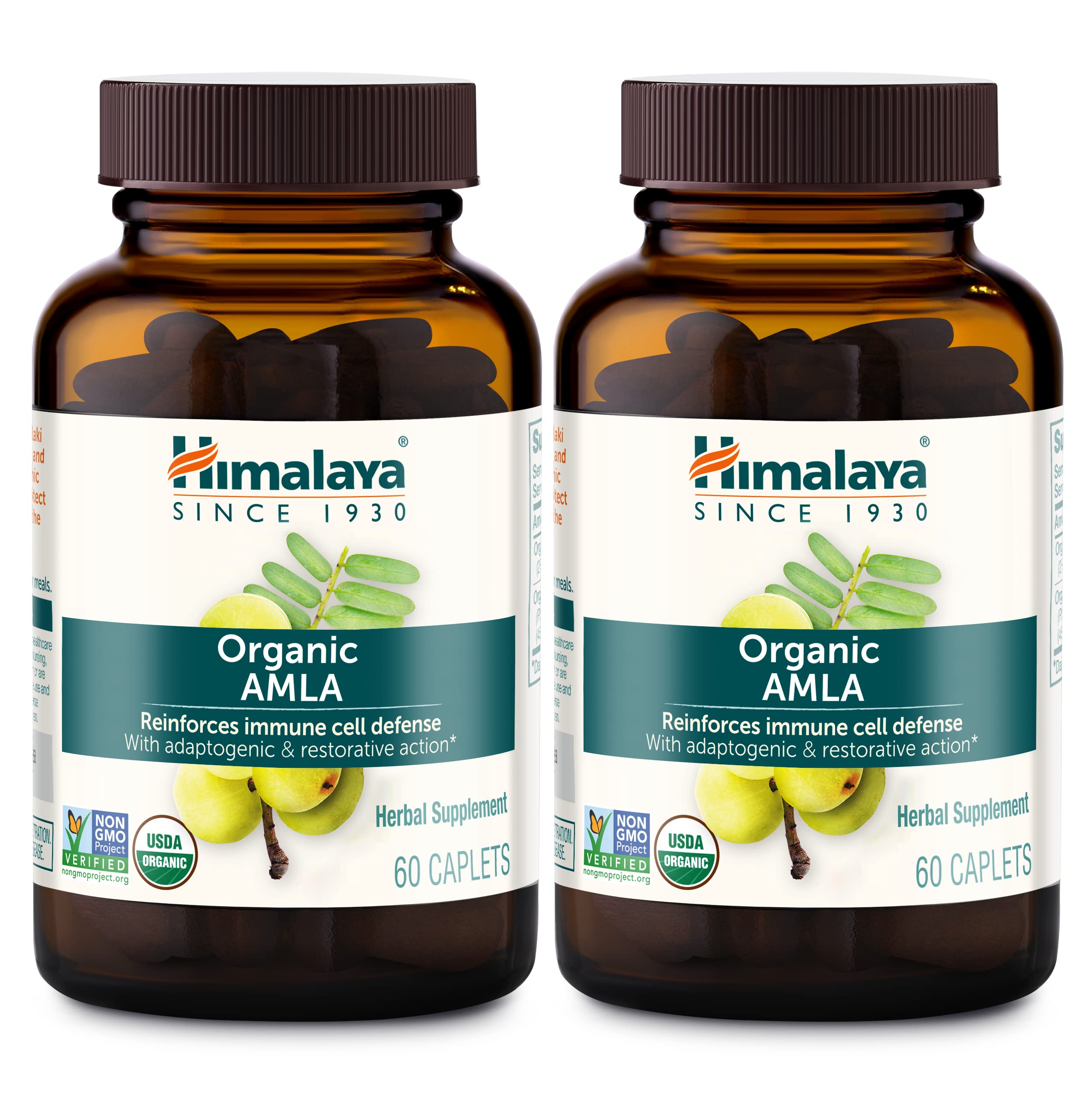 Himalaya Organic Amla bottle caplets for daily immune support and overall vitality.