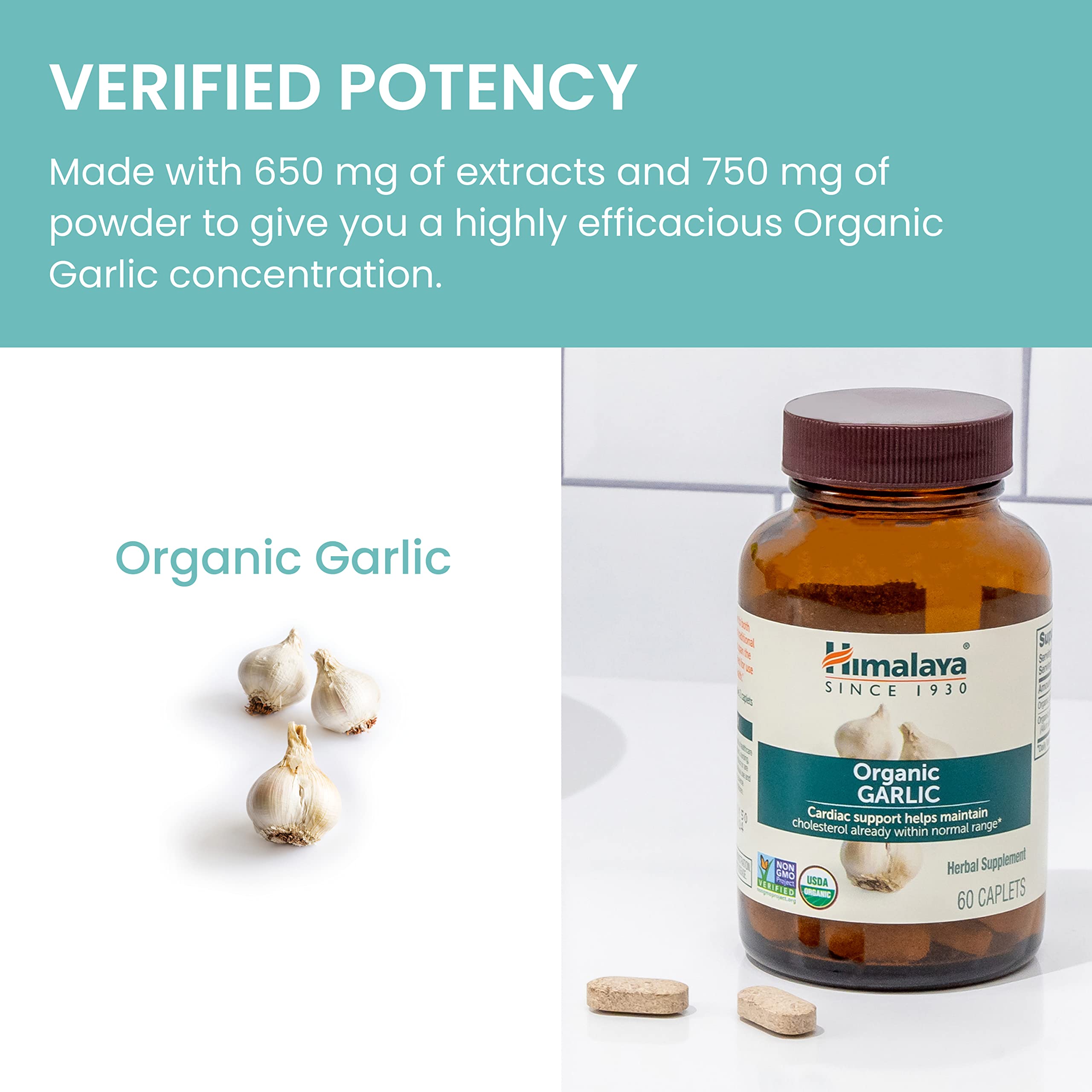 Himalaya Organic Garlic daily routine setup showing two caplets intake