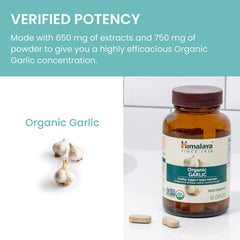 Himalaya Organic Garlic daily routine setup showing two caplets intake