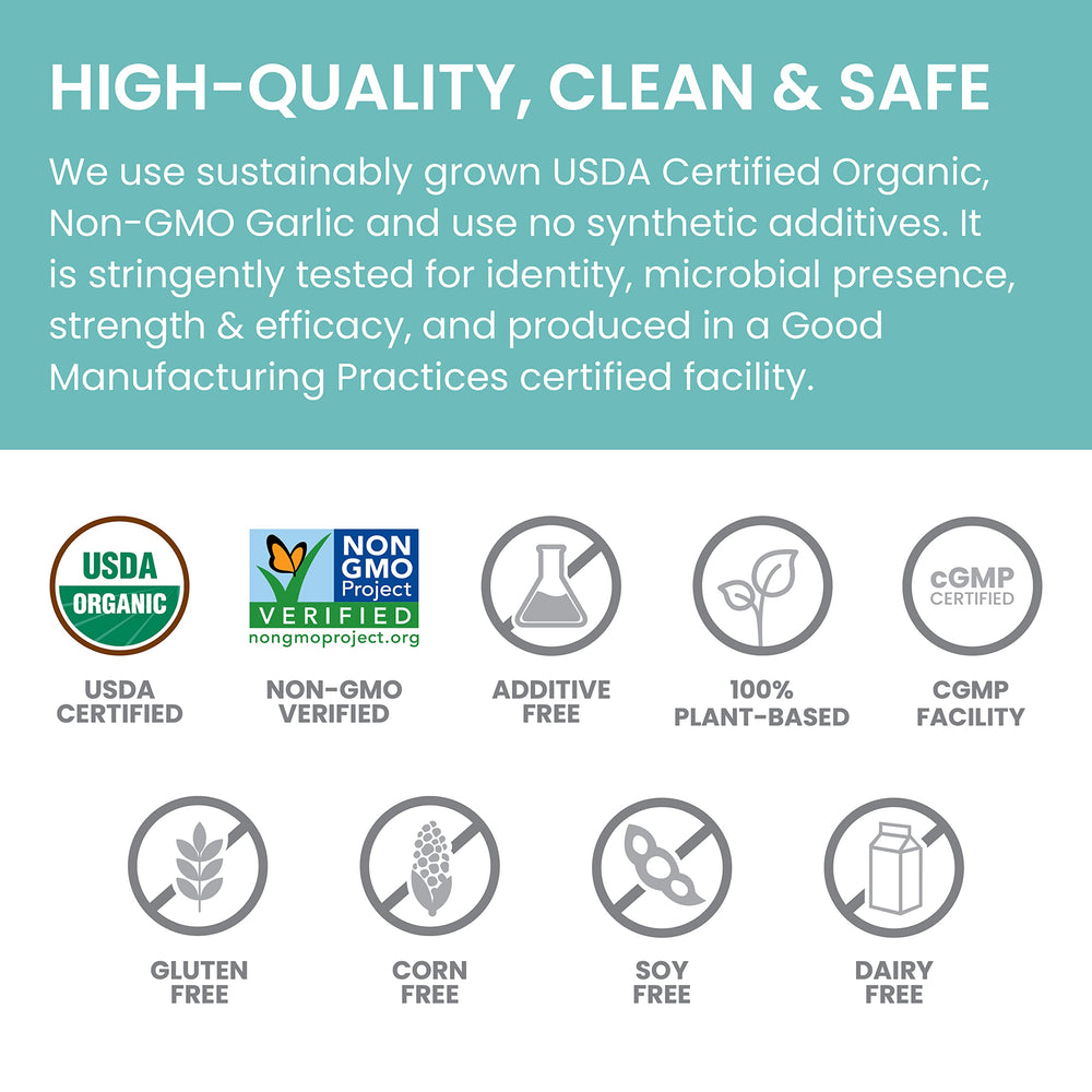 Close-up of Himalaya Organic Garlic powder extract and caplet texture