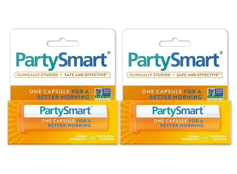 Himalaya PartySmart tube pack-shot showing compact, pocket-ready supplement for night-out use