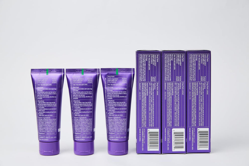 HIMALAYA PINKSALT Purple toothpaste vanilla-mint flavor impression