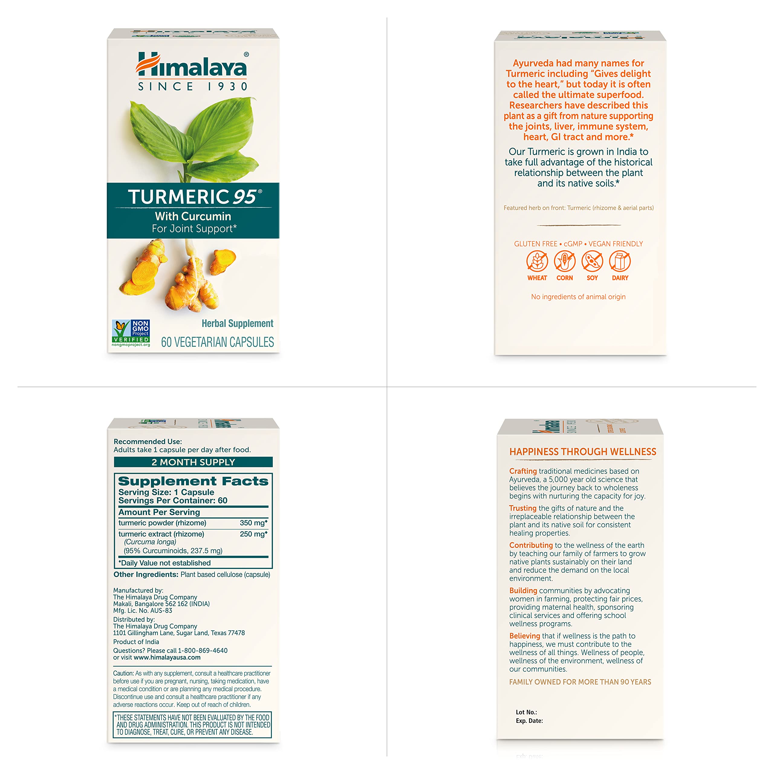 Himalaya Turmeric 95 2-pack-bottle-display offers value for a longer supply.