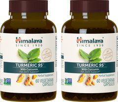 Himalaya Turmeric 95 bottle-front showing vegan capsules for joint support.