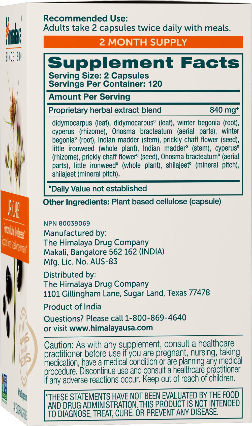 UriCare capsules ready for daily use and urinary support.