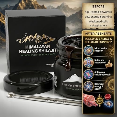 Himalayan Shilajit resin scoop shows 500mg serving for energy support