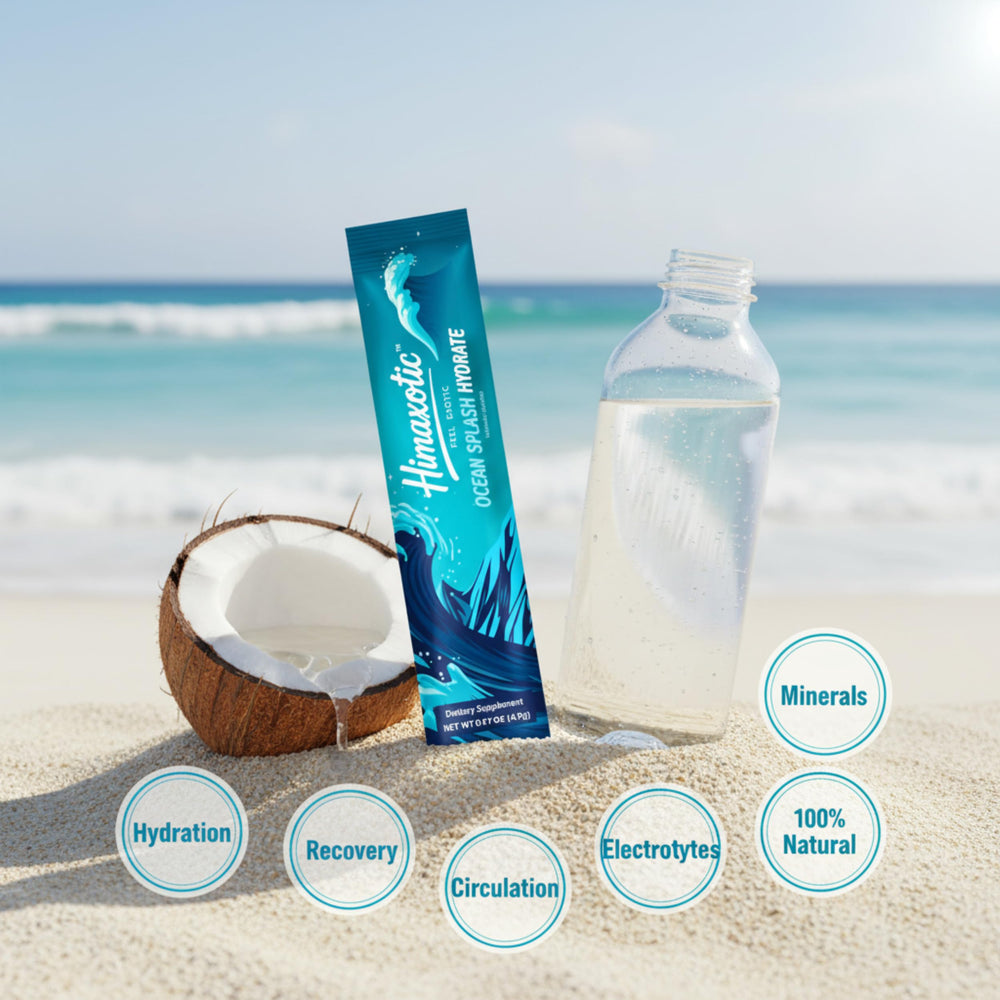 Himaxotic Ocean Splash 16-count box for convenient daily hydration.