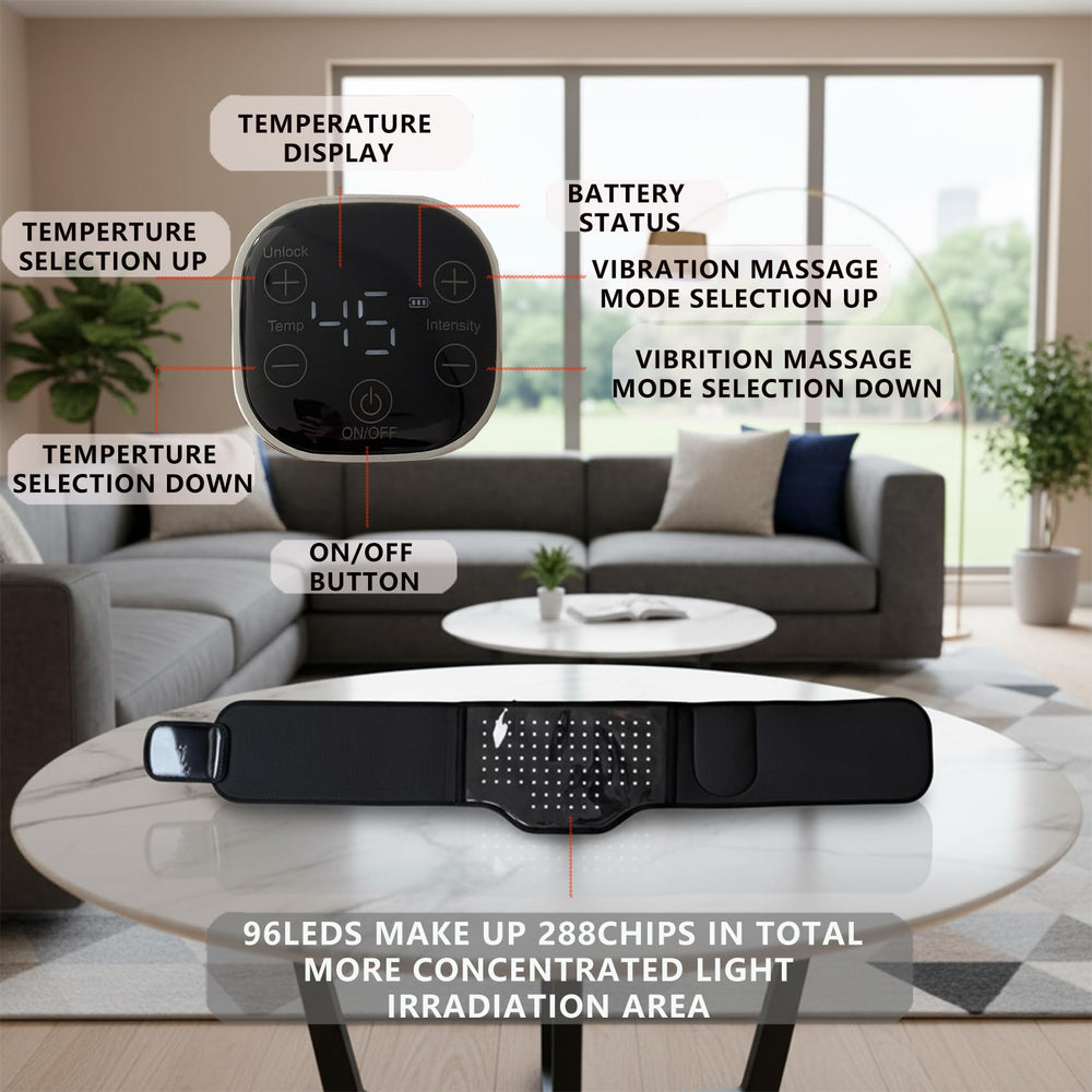 Himmelux Pro belt with vibration settings for relaxation.
