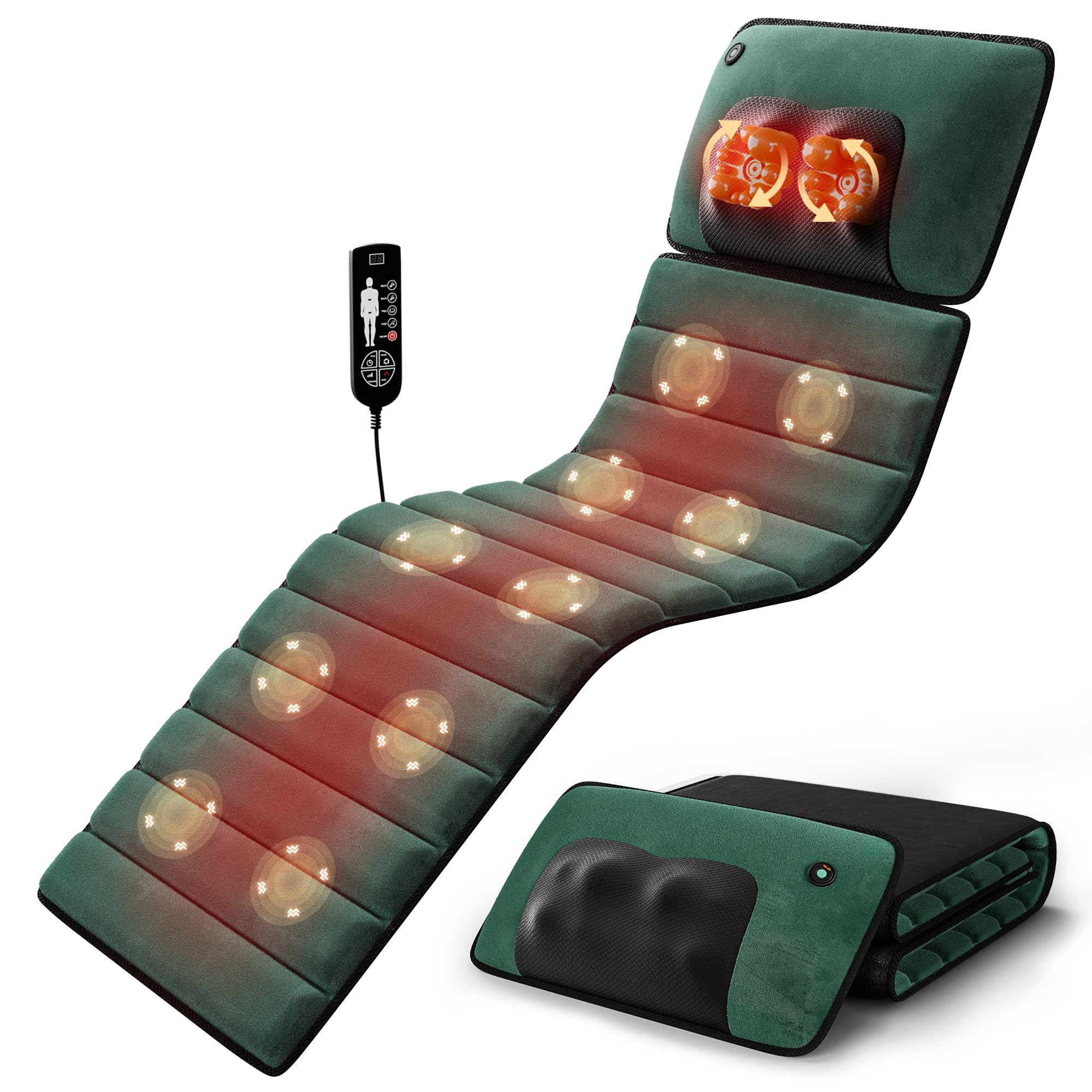 Himouta full body massage mat with detachable neck massager for customizable relief
