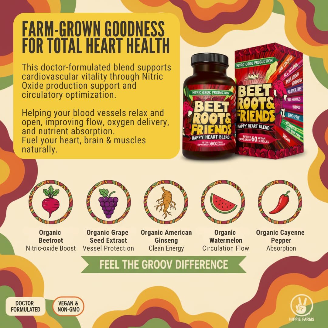 Beet root blend with grape seed extract and ginseng promotes heart-friendly wellness