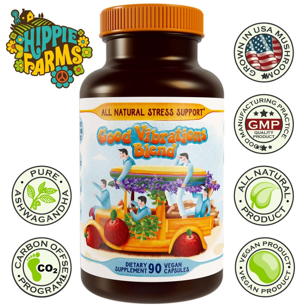 Hippie Farms Good Vibrations ashwagandha roots highlight adaptogenic calm.