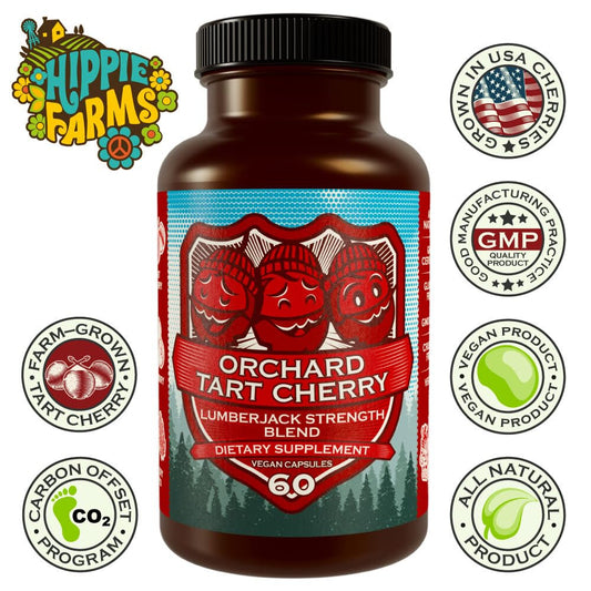 Hippie Farms Lumberjack Strength Blend bottle highlights premium ingredients.