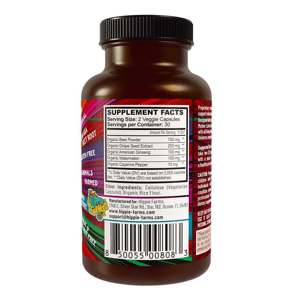Natural beet root capsules for a mindful wellness-forward routine