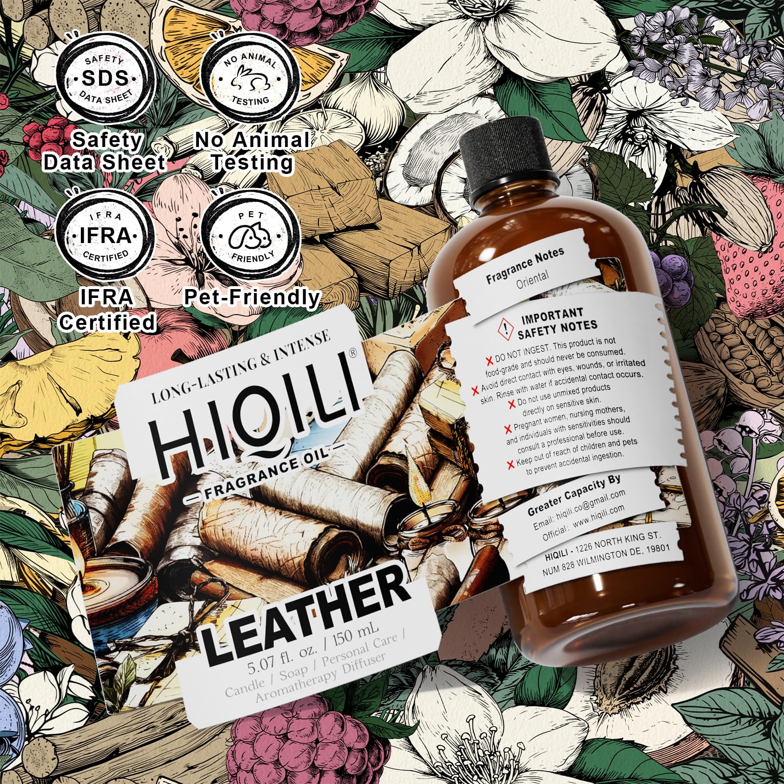 HIQILI body care fragrance oil for bath and beauty blends.