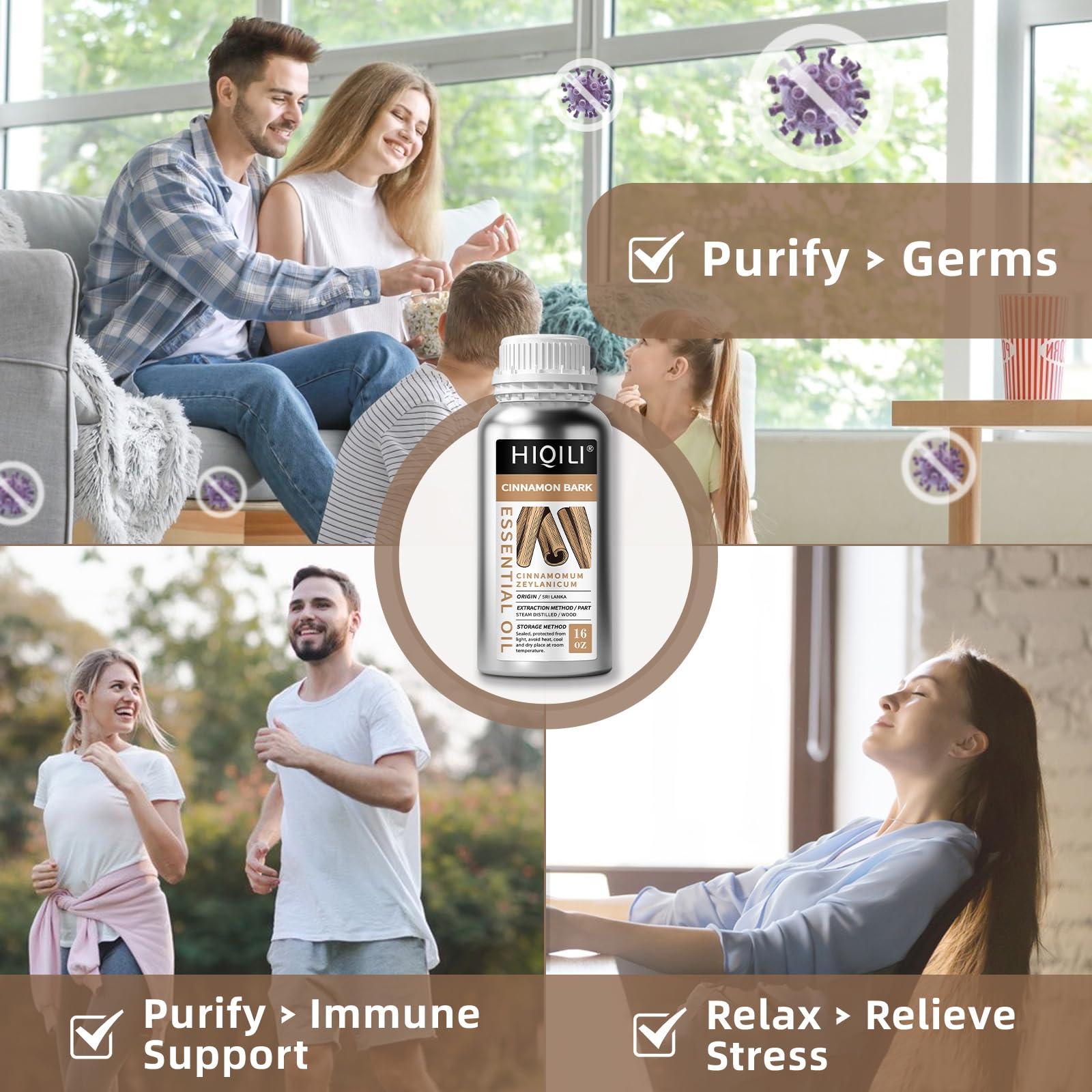 HIQILI Cinnamon oil diffusers emit a warm aroma in any room
