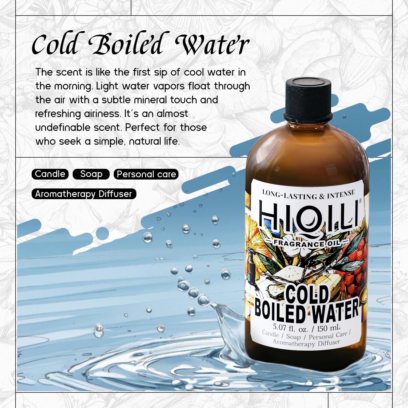HIQILI fragrance oil with dropper for precise candle and soap dosing