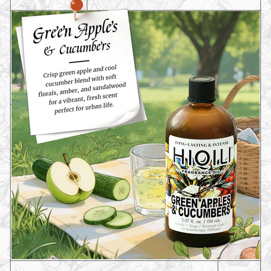 HIQILI fragrance oil diffuser showing a refreshing fruity floral scent.