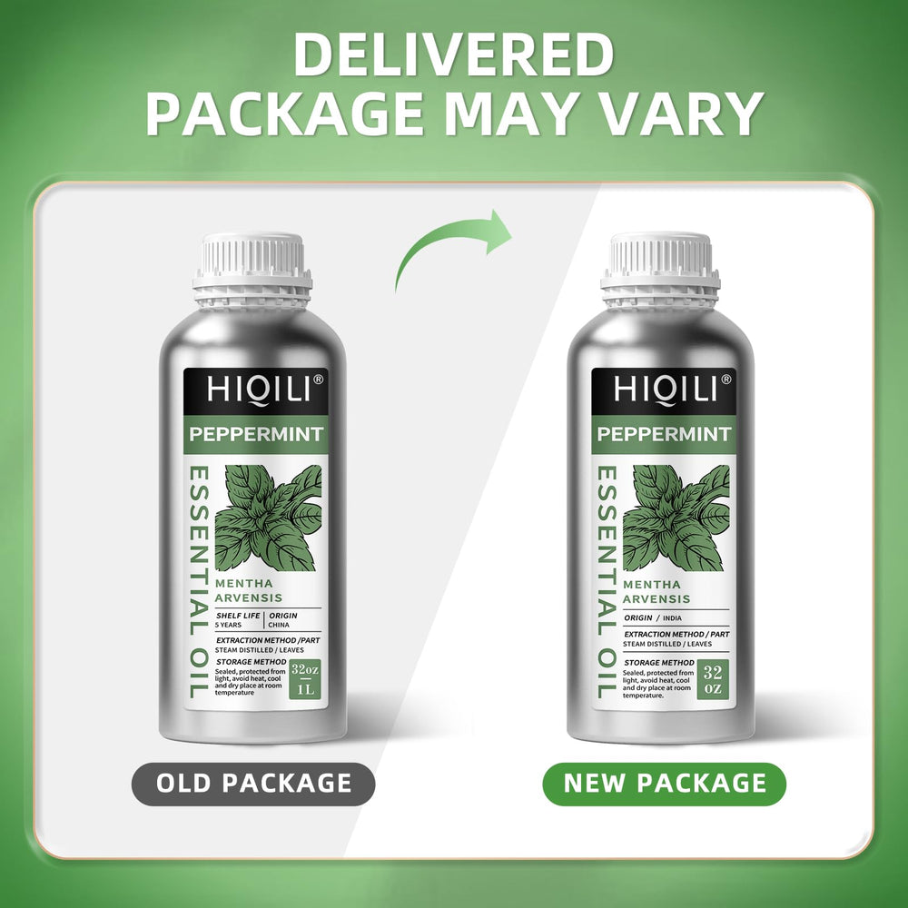 HIQILI Peppermint oil packaging closeup showing quality seals