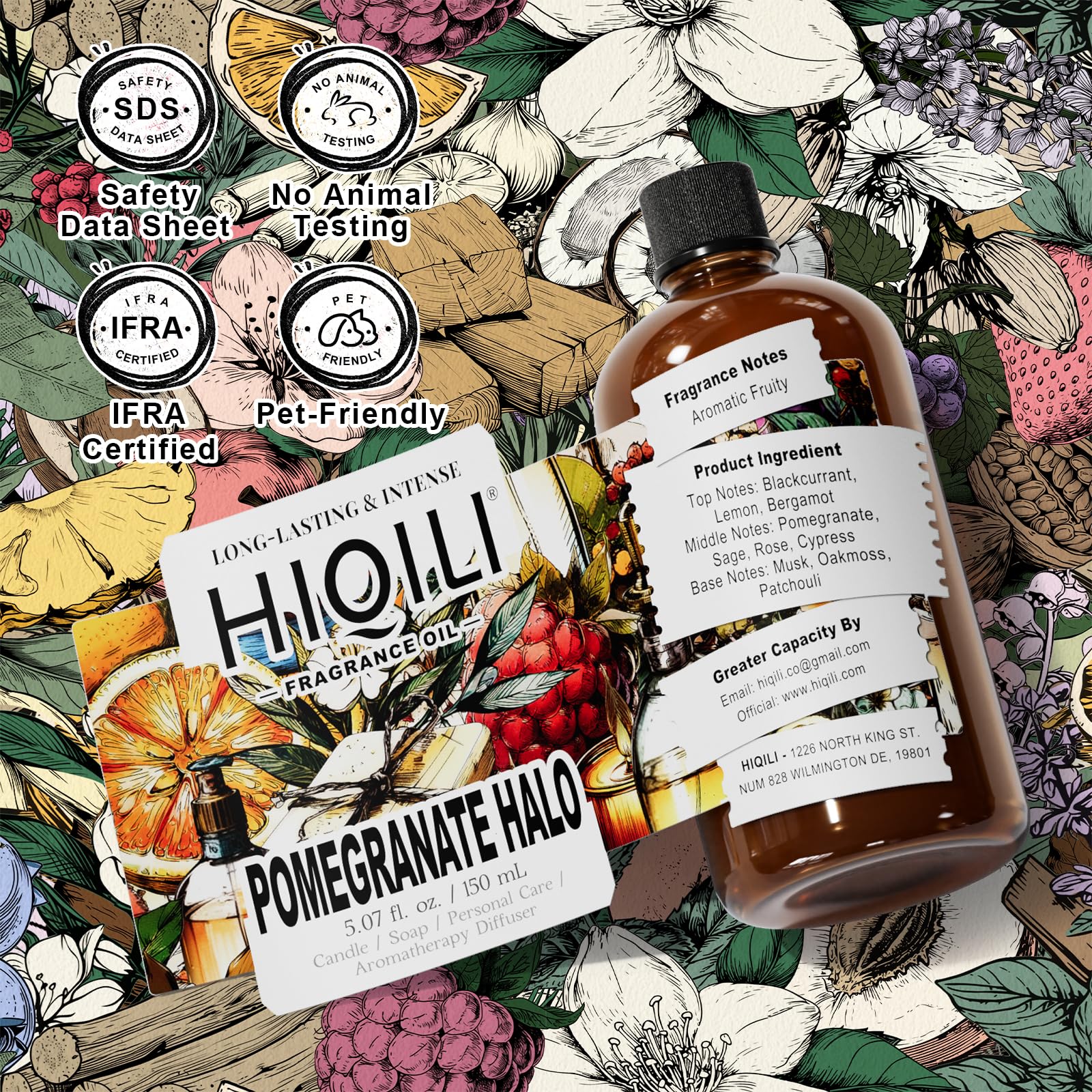 HIQILI Pomegranate Halo pet deodorizer spray for gentle freshness