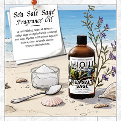 HIQILI Sea Salt Sage candle-diy setup highlights fragrance compatibility with wax blends