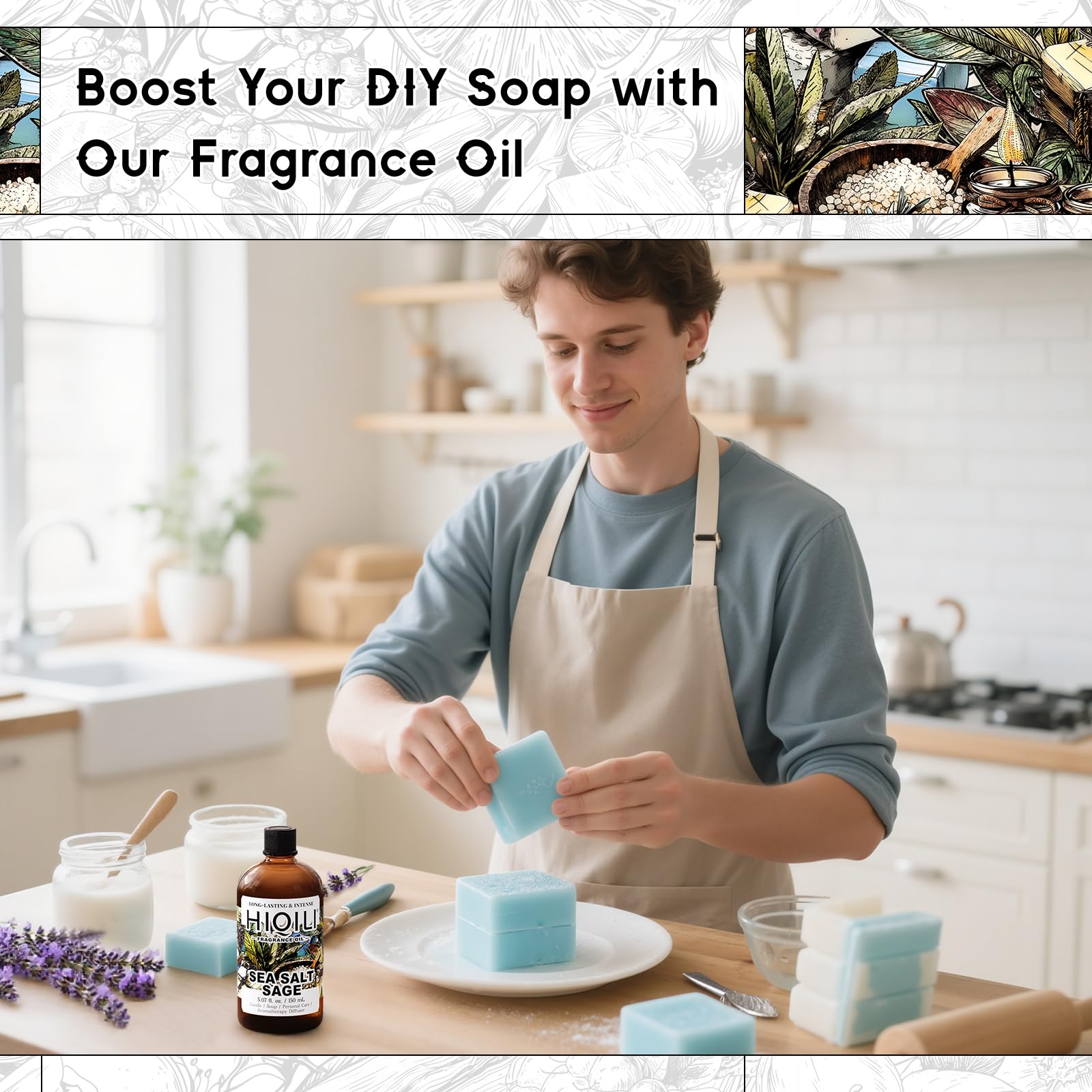 HIQILI Sea Salt Sage shampoo-blend shows gentle fragrance for daily care