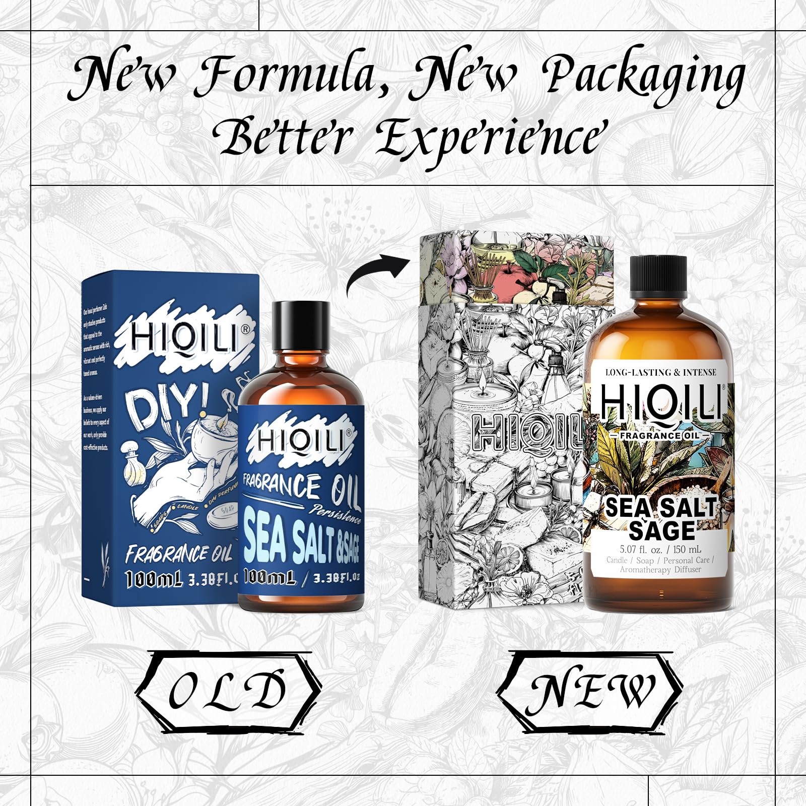 HIQILI Sea Salt Sage soap-blend image emphasizes scent-rich lather for handmade soaps
