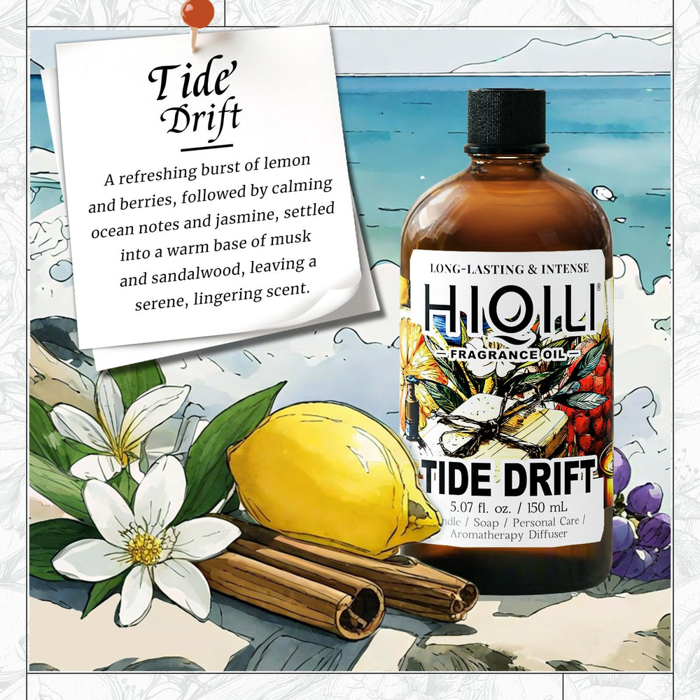 HIQILI Tide Drift fragrance oil dropper for precise scent blending.