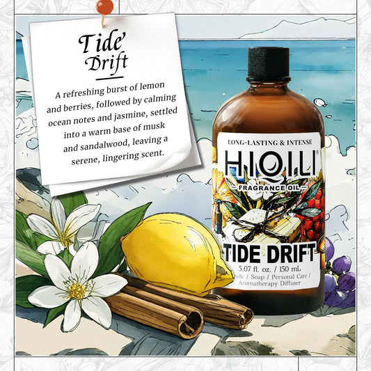 HIQILI Tide Drift fragrance oil dropper for precise scent blending.