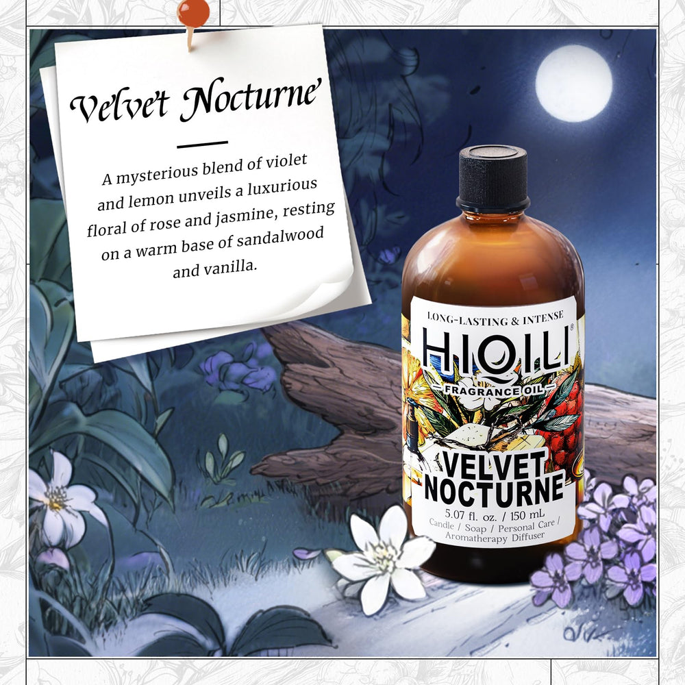 HIQILI Velvet Nocturne diffuser setup showing room-filling aroma