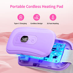 Hirane heating pad 2-timer setting view emphasizes safe, timed warmth.