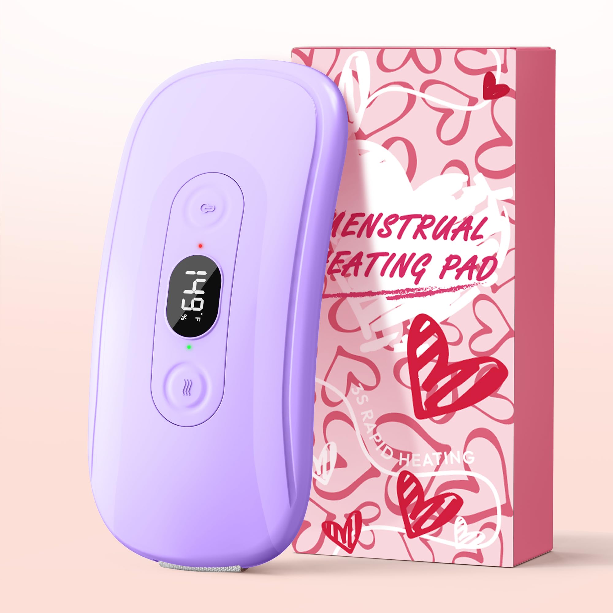 Hirane portable heating pad cramps heat front view shows targeted warmth for comfort.