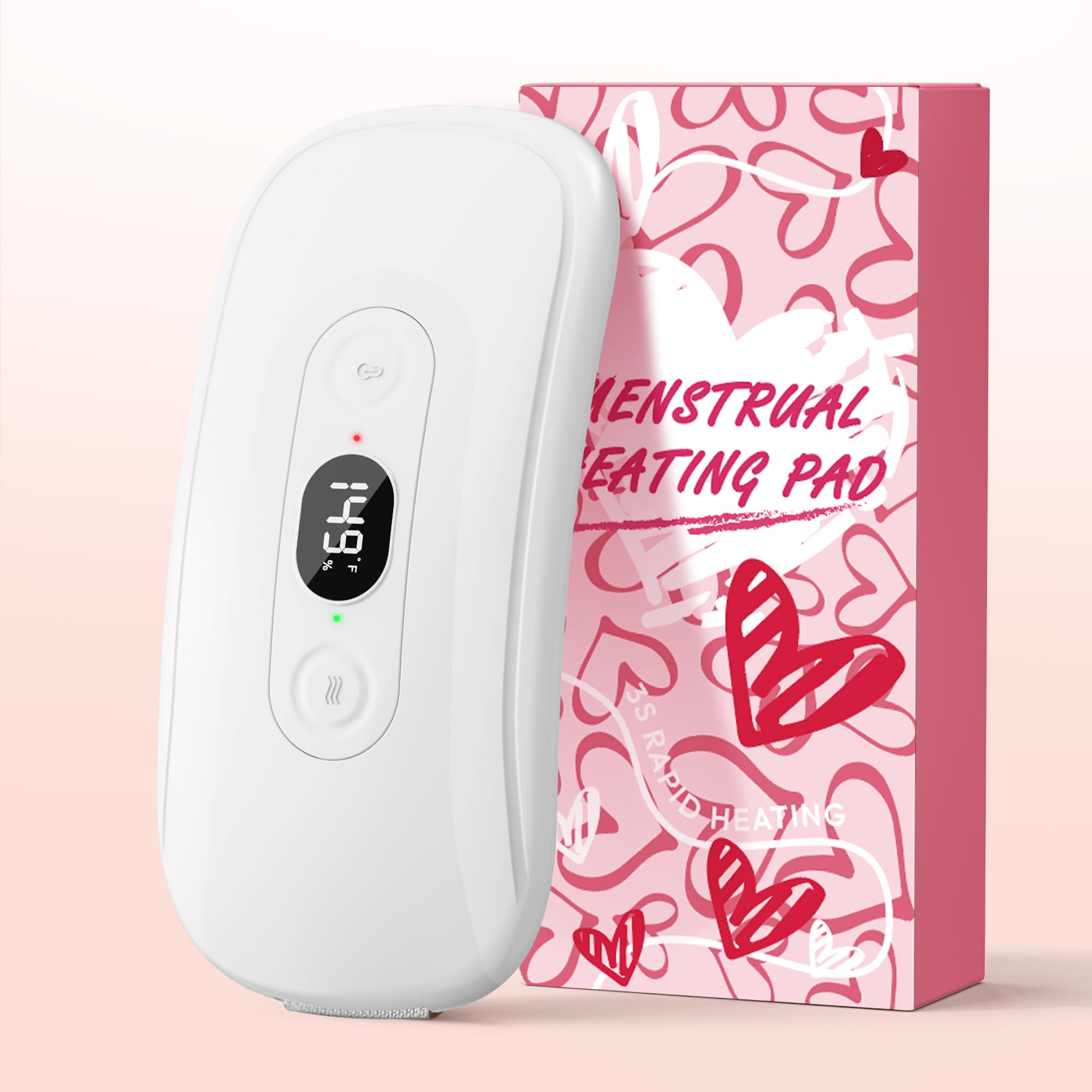 Hirane portable heating pad front view for cramps relief
