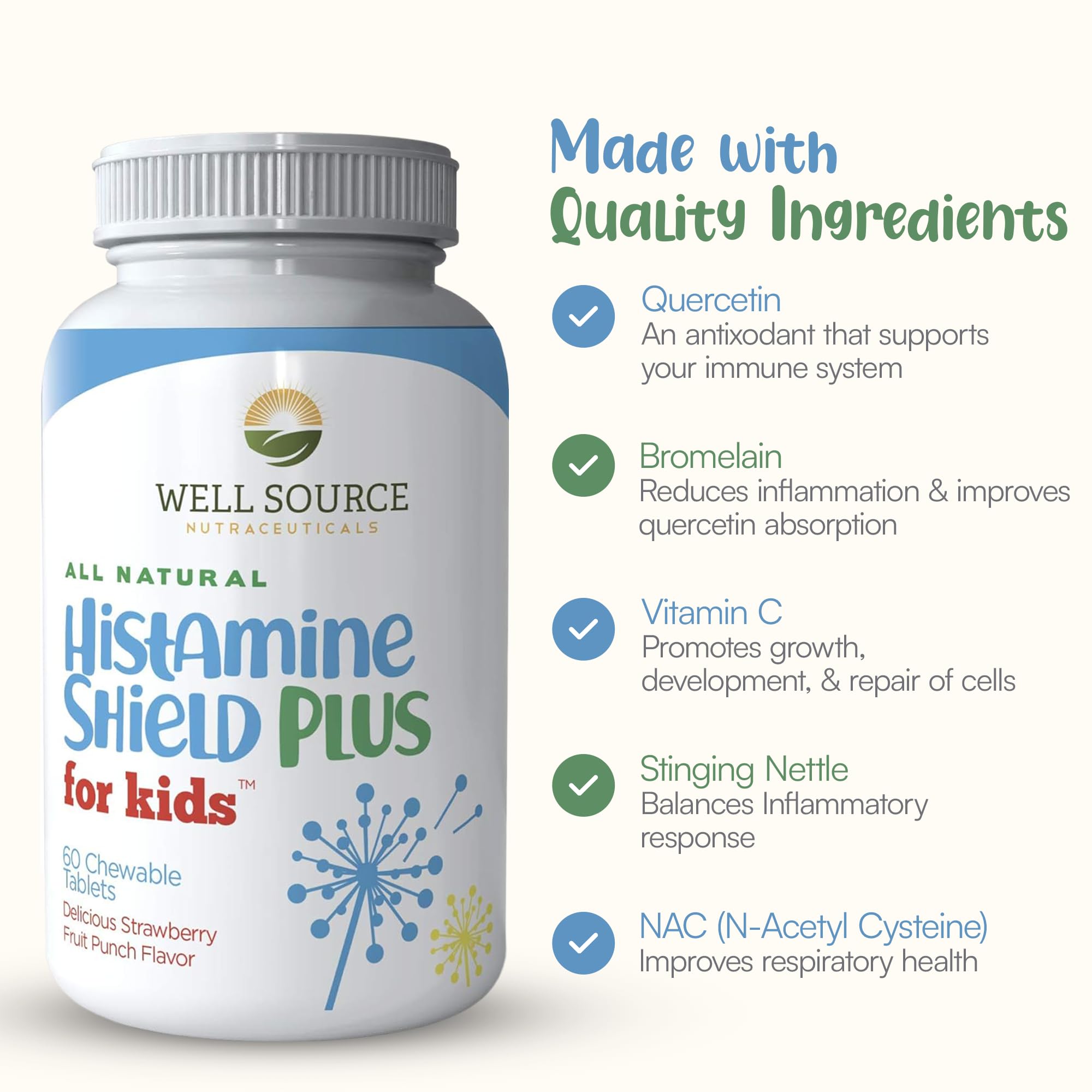 Histamine Shield Plus Kids strawberry USA factory image reinforces trusted production standards.